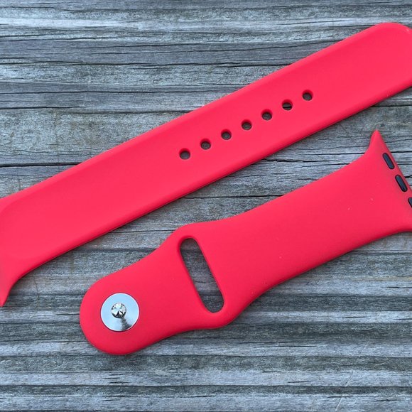 iWatch Replacement Band Red Rubber Sport Strap Size 42/44mm  Unbranded - Picture 8 of 8